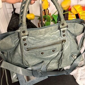 👜 Balenciaga Classic City Leather Bag – Blue/Teal – Authentic